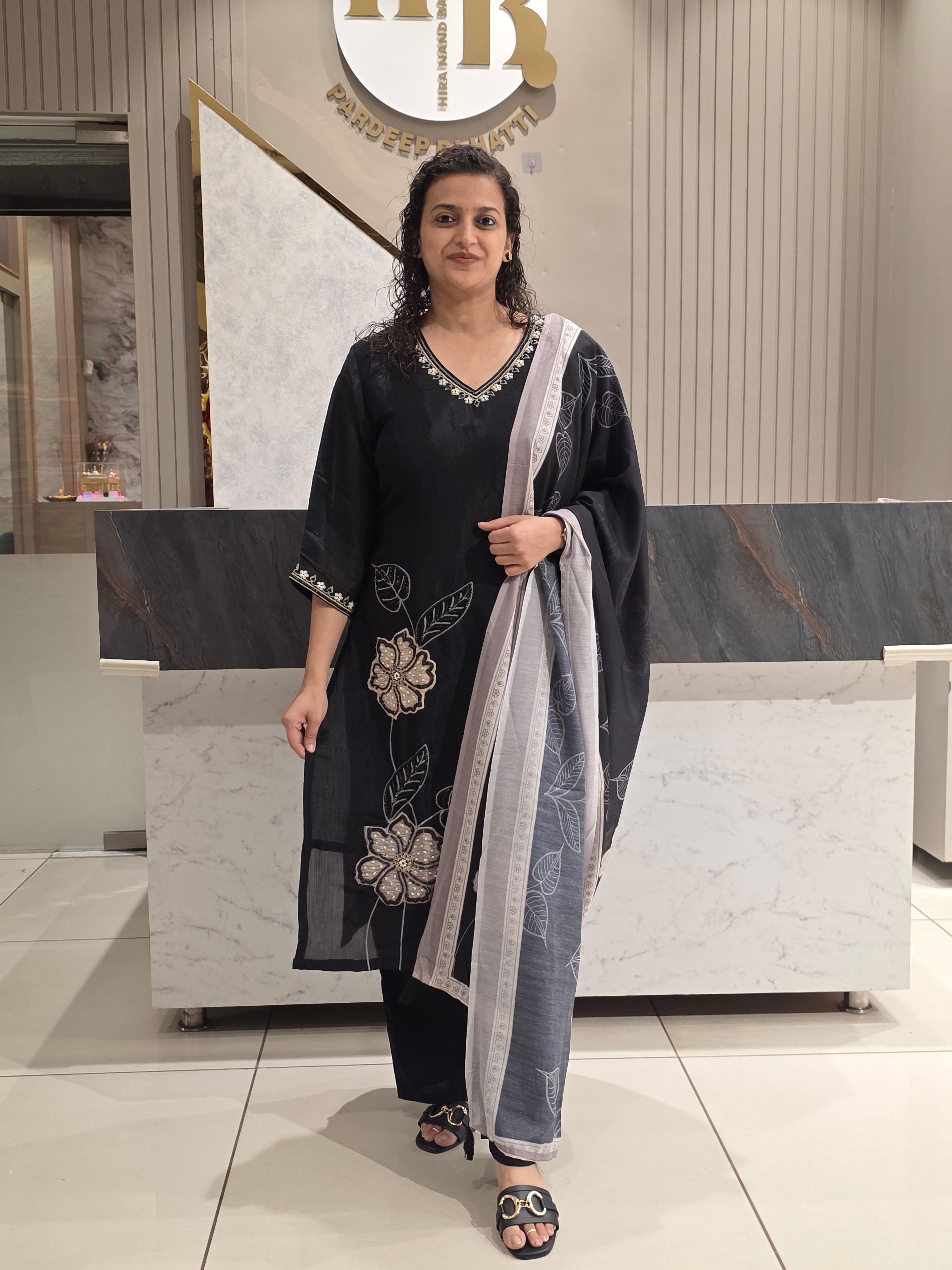 Mul chanderi Plazzo Suit