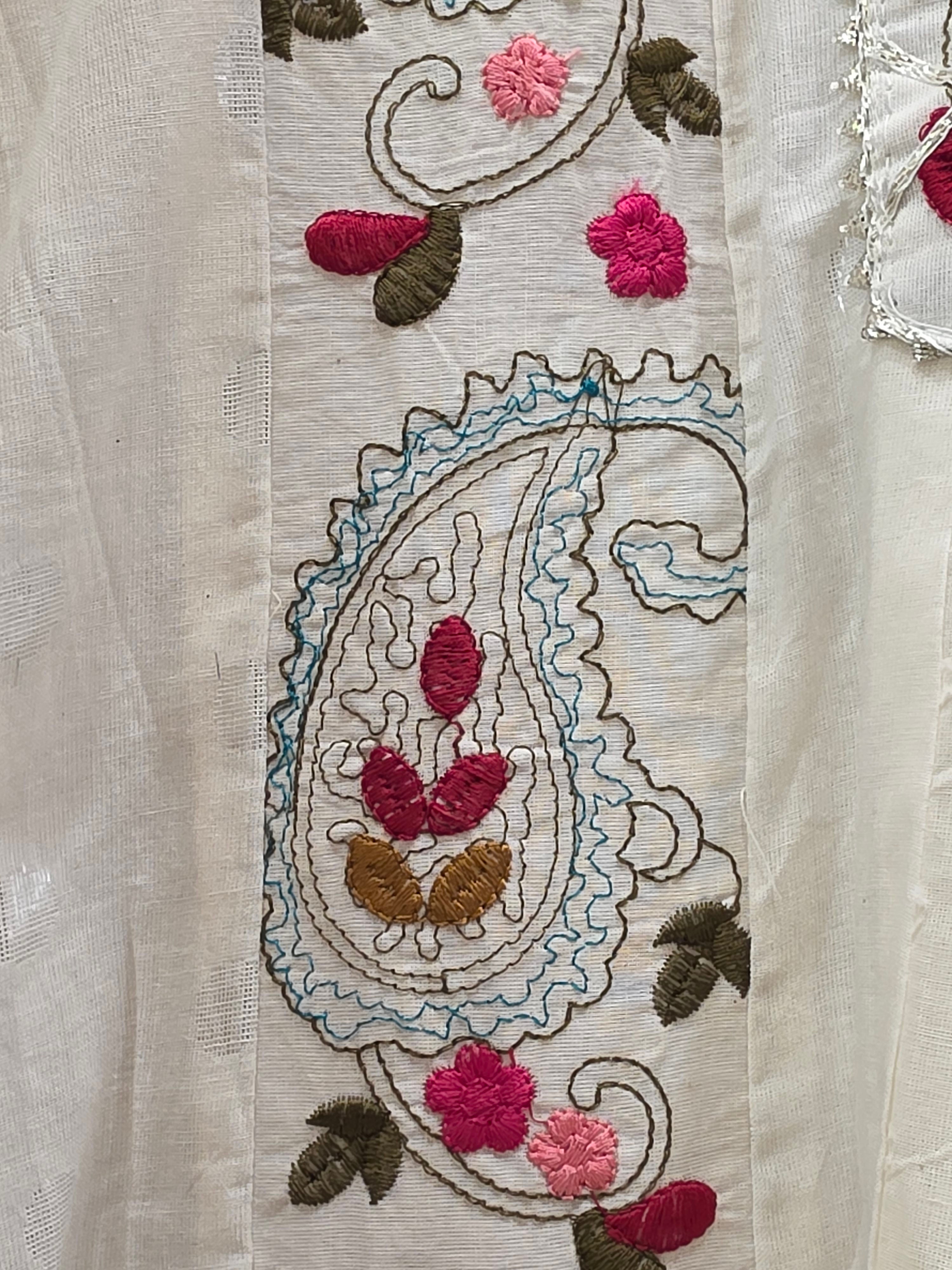 OFF WHITE MULTITHREAD FROCK PLAZZO SUIT