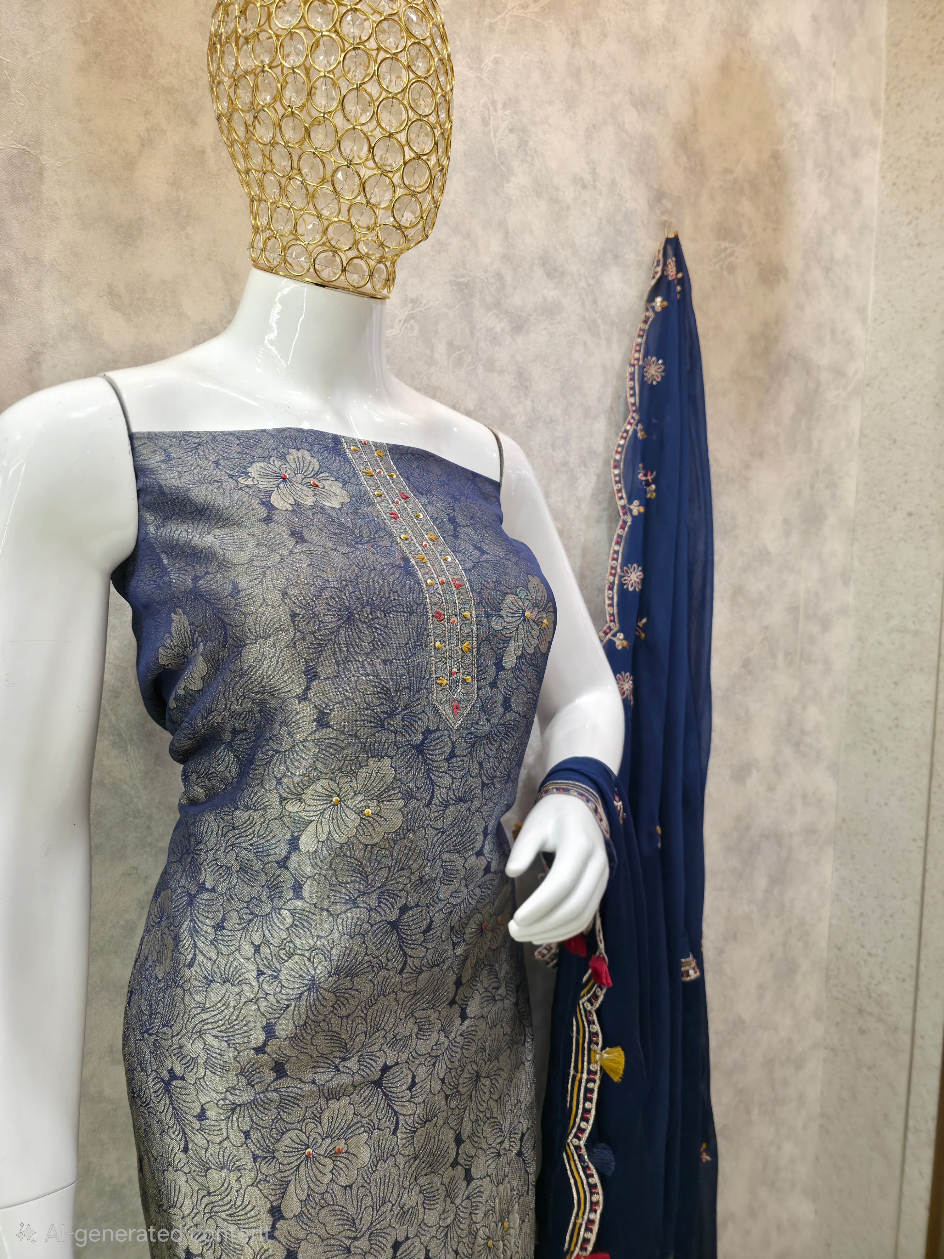 KHIN-KHWAB BANARASI PARTYWEAR UNSTITCHED SUIT