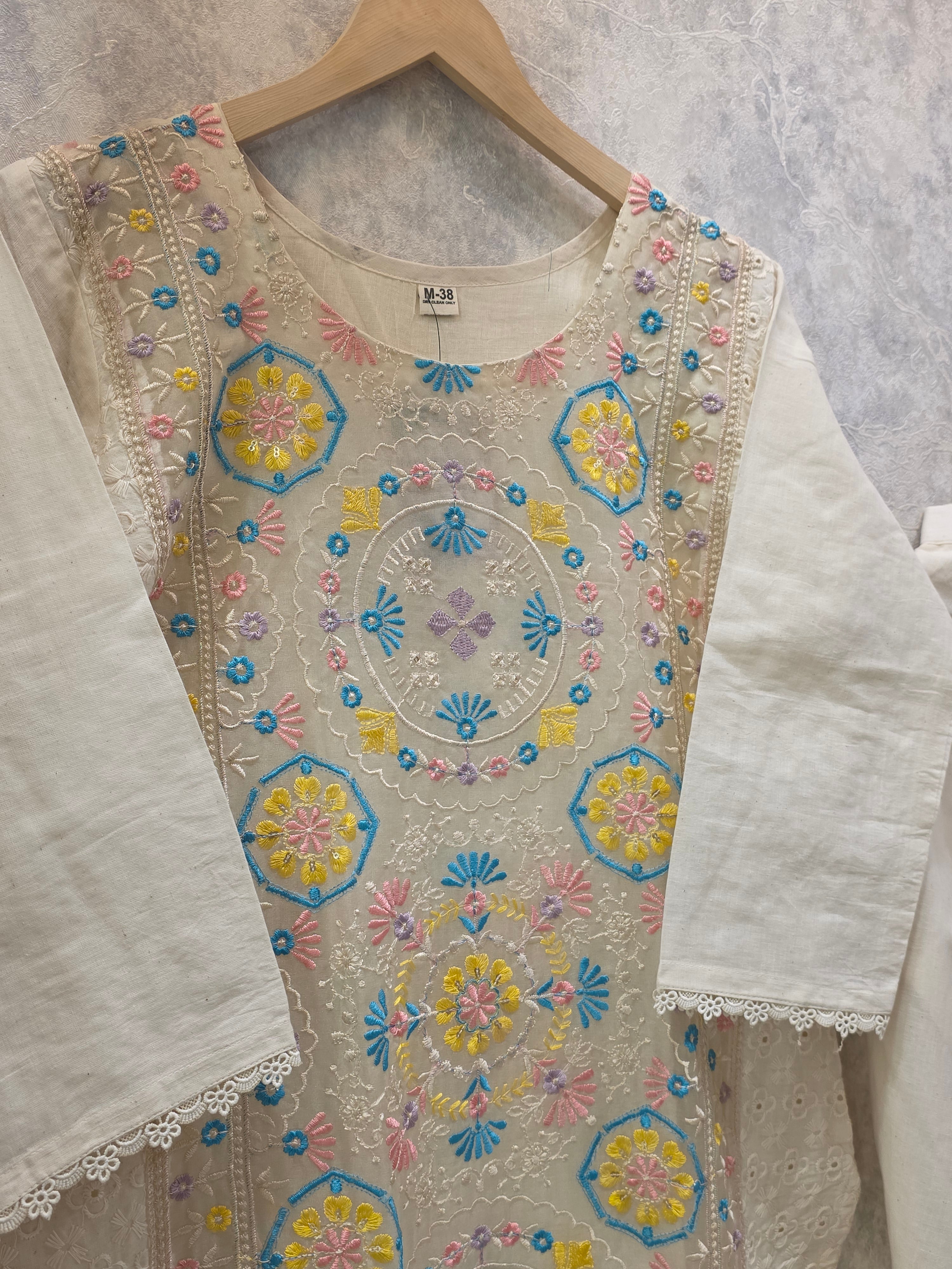 ORGANZA PANEL KHADI COTTON PLAZZO SUIT