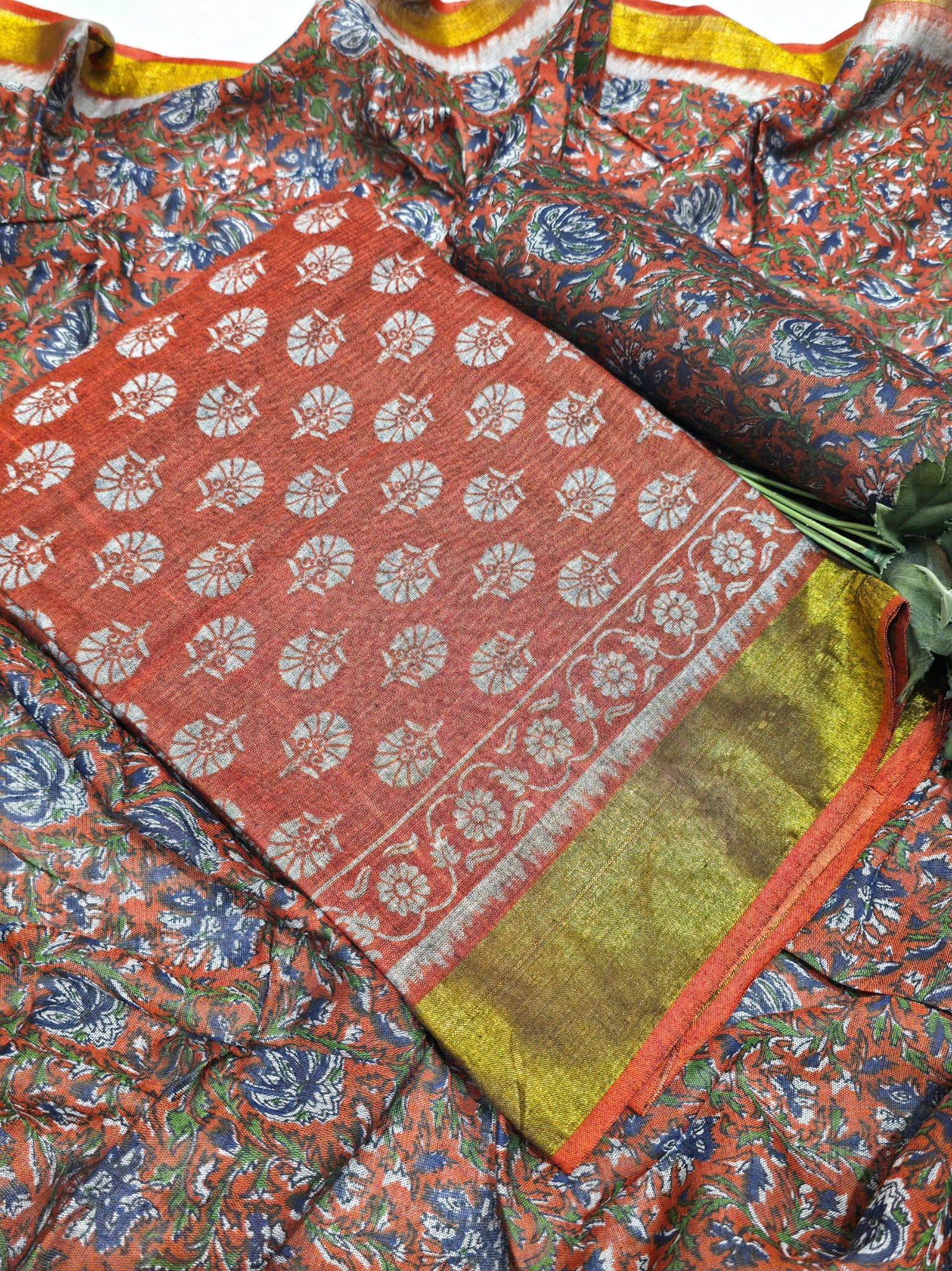 KHAADI COTTON JAIPURI PRINT UNSTITCHED SUIT