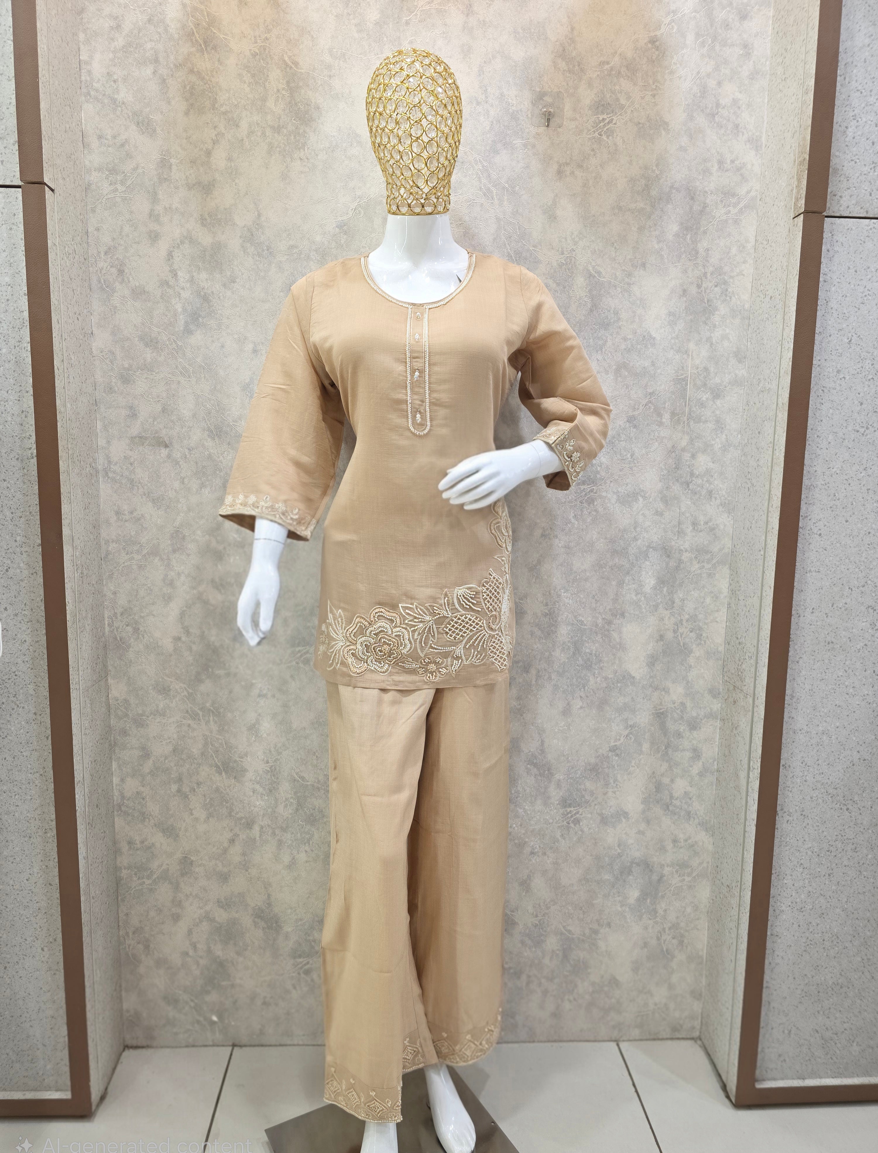 MUL CHANDERI EMBELLISHED CO-ORD SET
