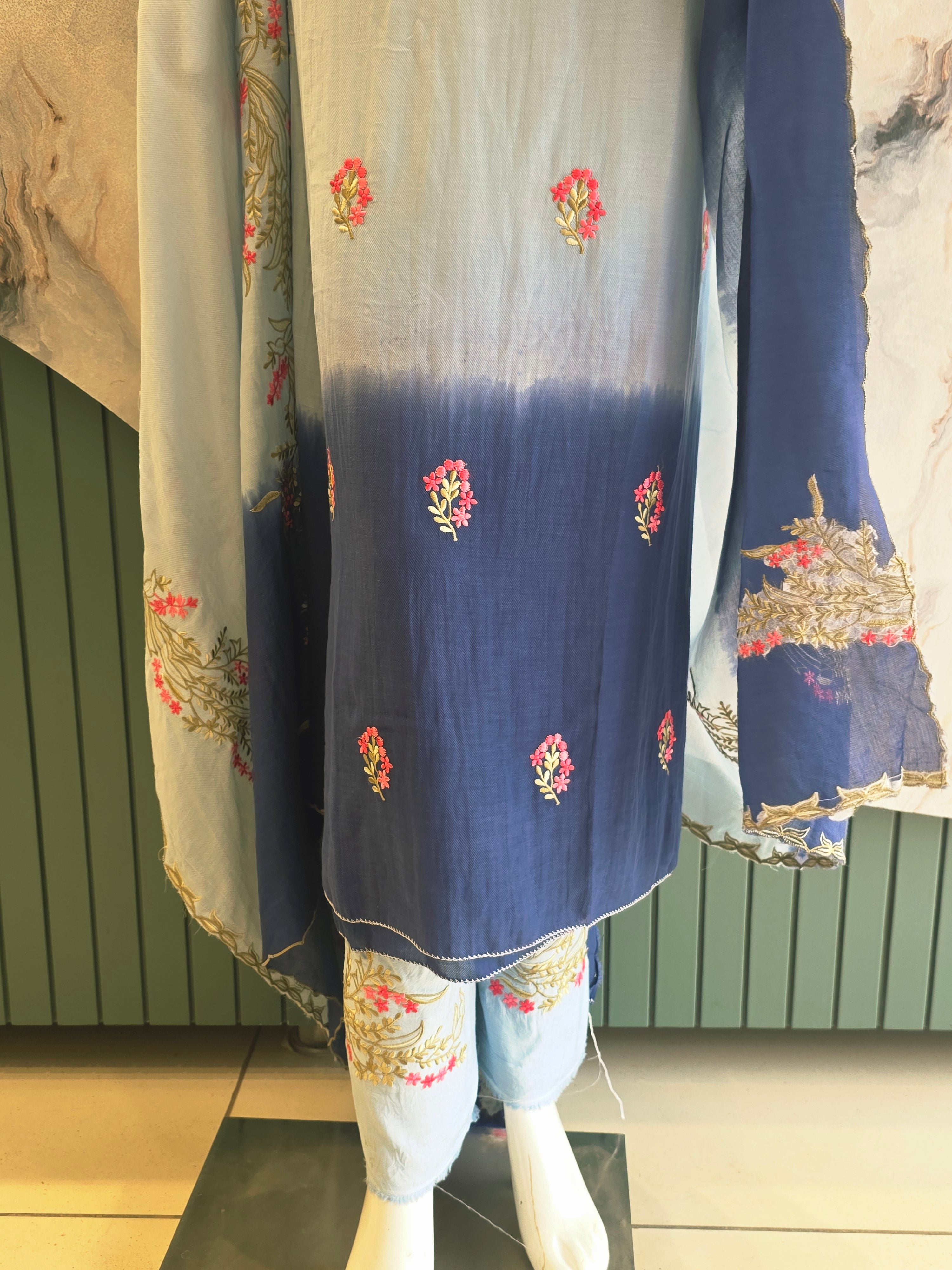 Dual Tone Twill Partywear Unstitched Suit
