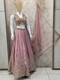 SOFT PINK EMBELLISHED LEHENGA CHOLI WITH DUPATTA