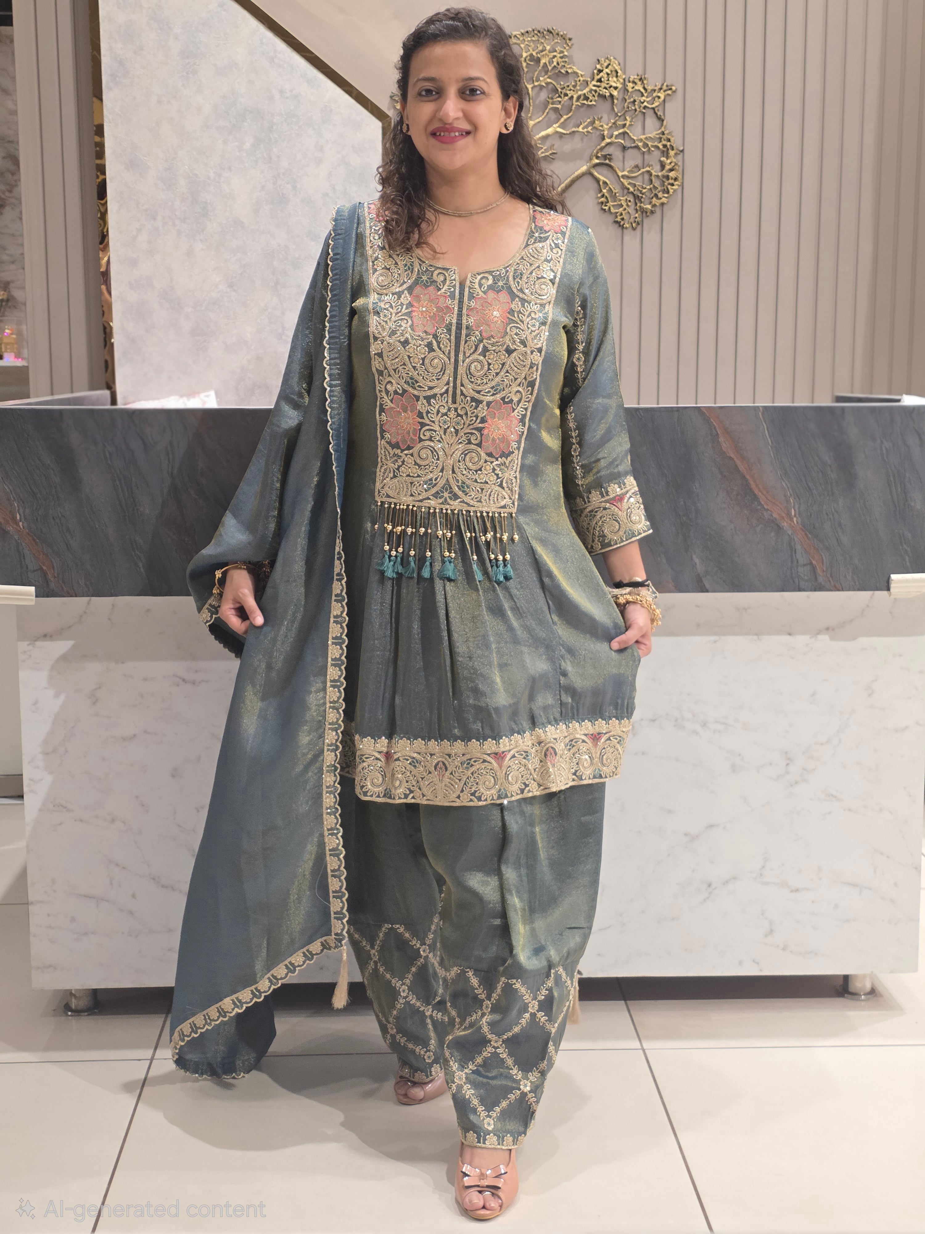 SHIMMER PARTYWEAR FARSHI SALWAR SUIT