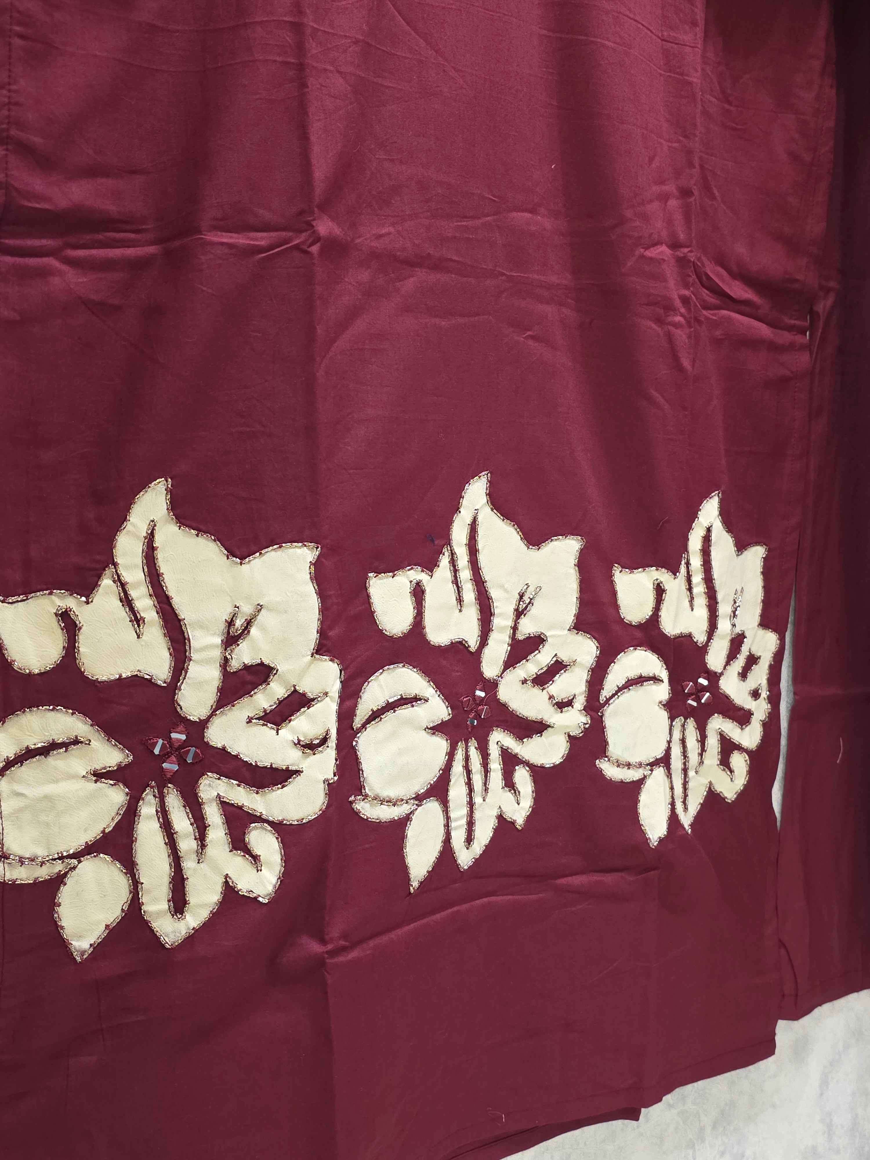 WINE CUTWORK CONTRAST CONCEPT PLAZZO SUIT