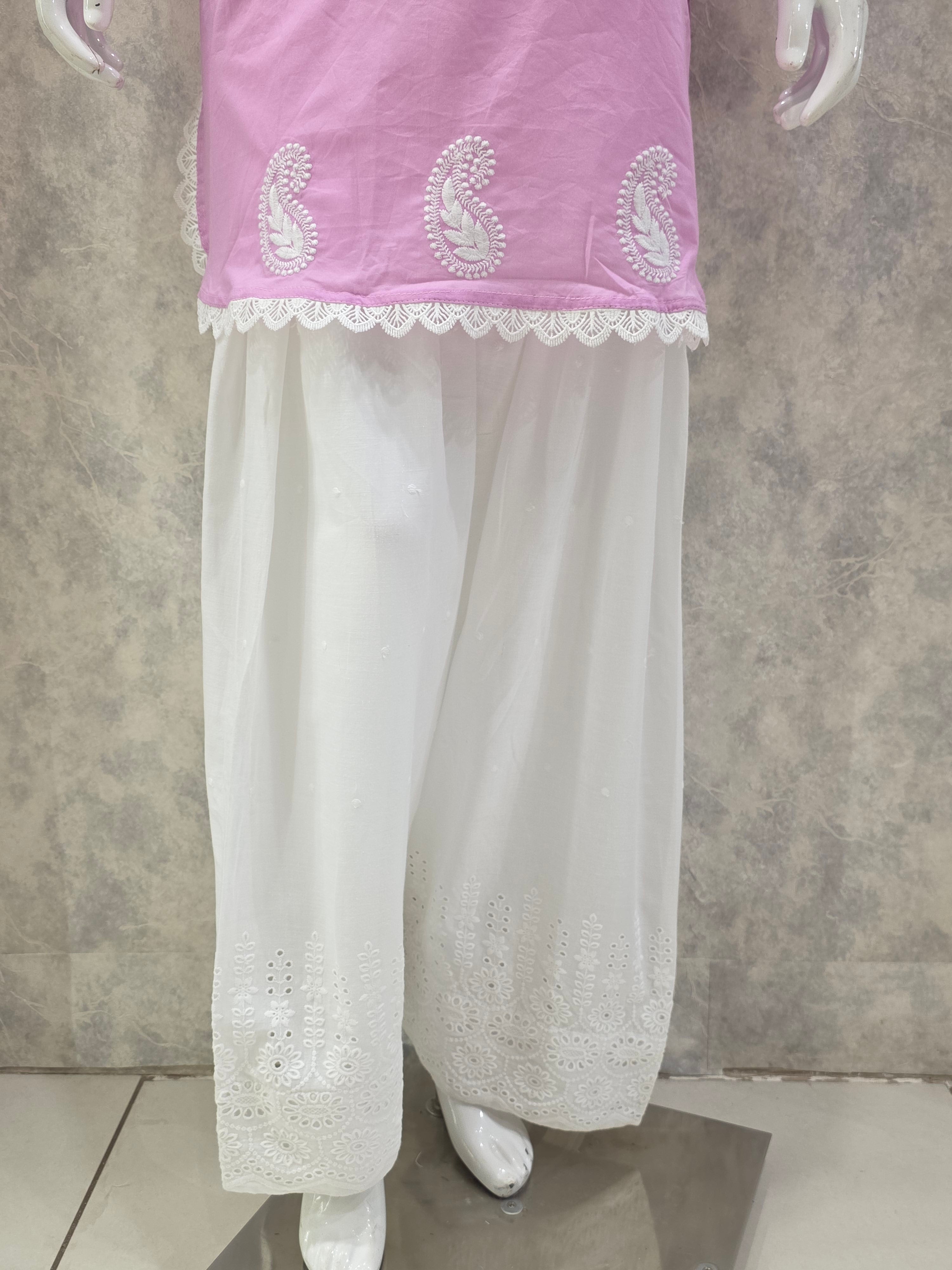 LUCKNOWI CHIKANKAARI FARSHI SALWAR CO-ORD SET