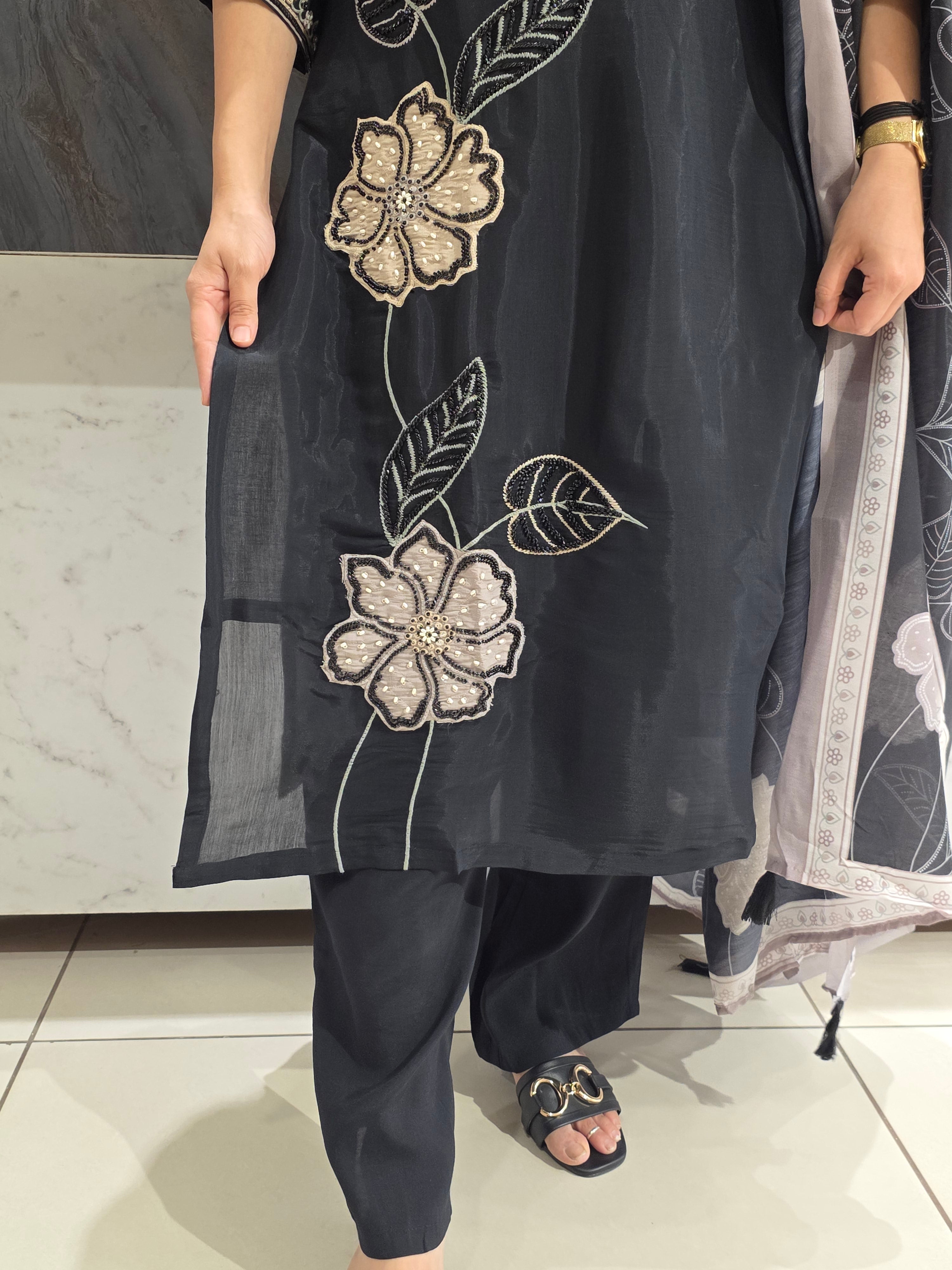 Mul chanderi Plazzo Suit