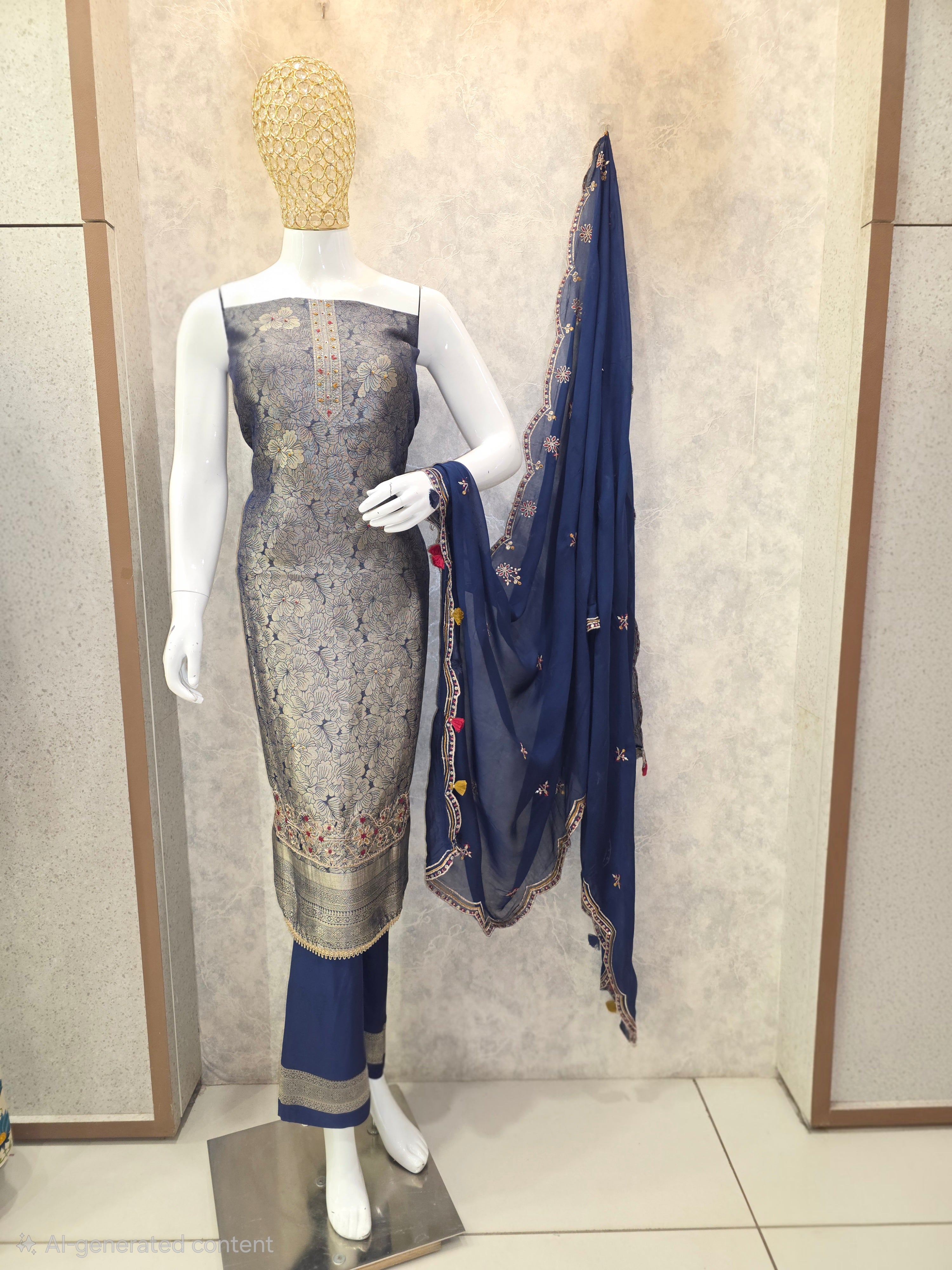 KHIN-KHWAB BANARASI PARTYWEAR UNSTITCHED SUIT