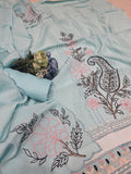 SKY THREAD WORK UNSTITCHED SUIT