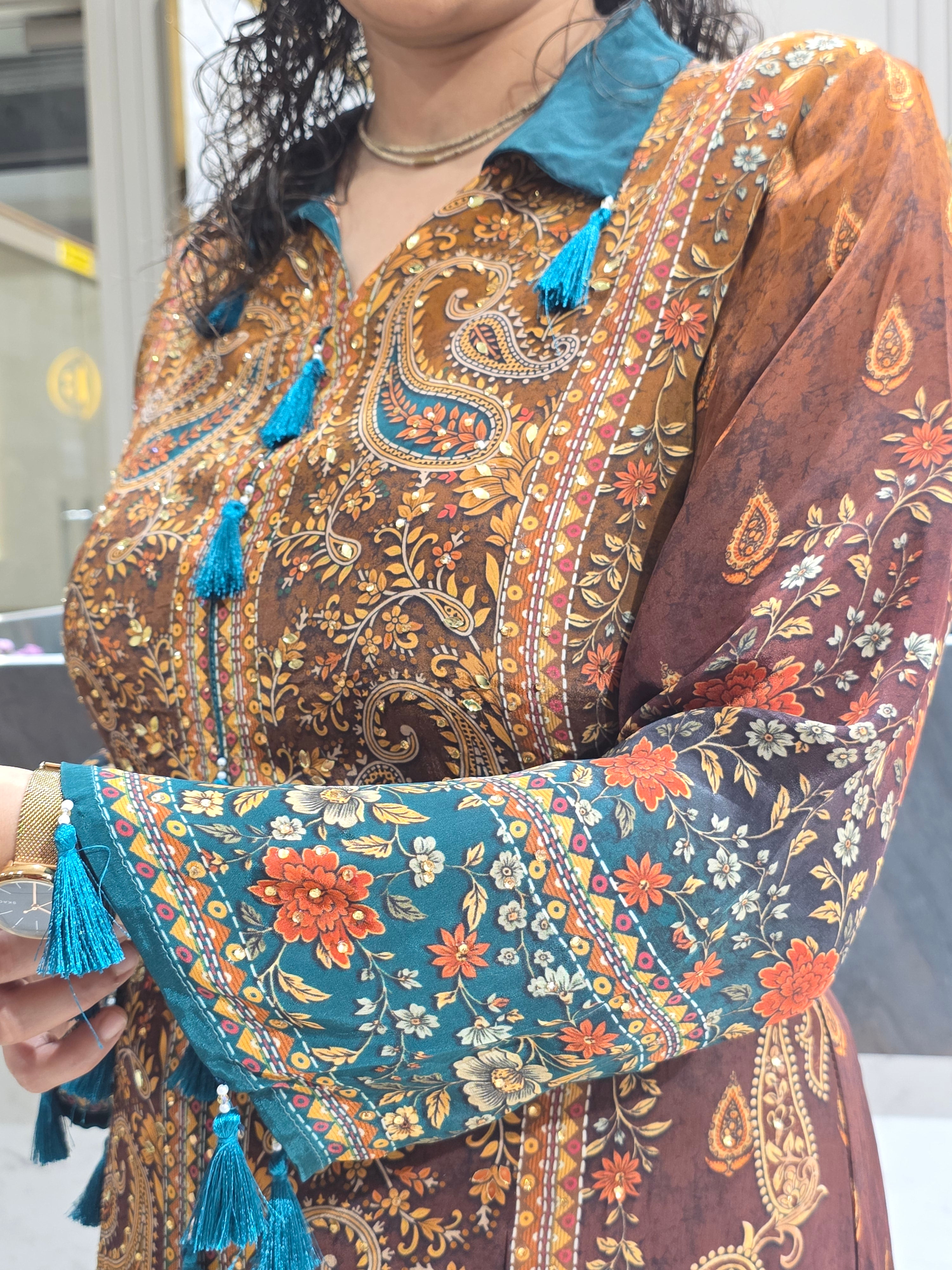 MULTI-COLOUR PRINTED CREPE COORDSETS