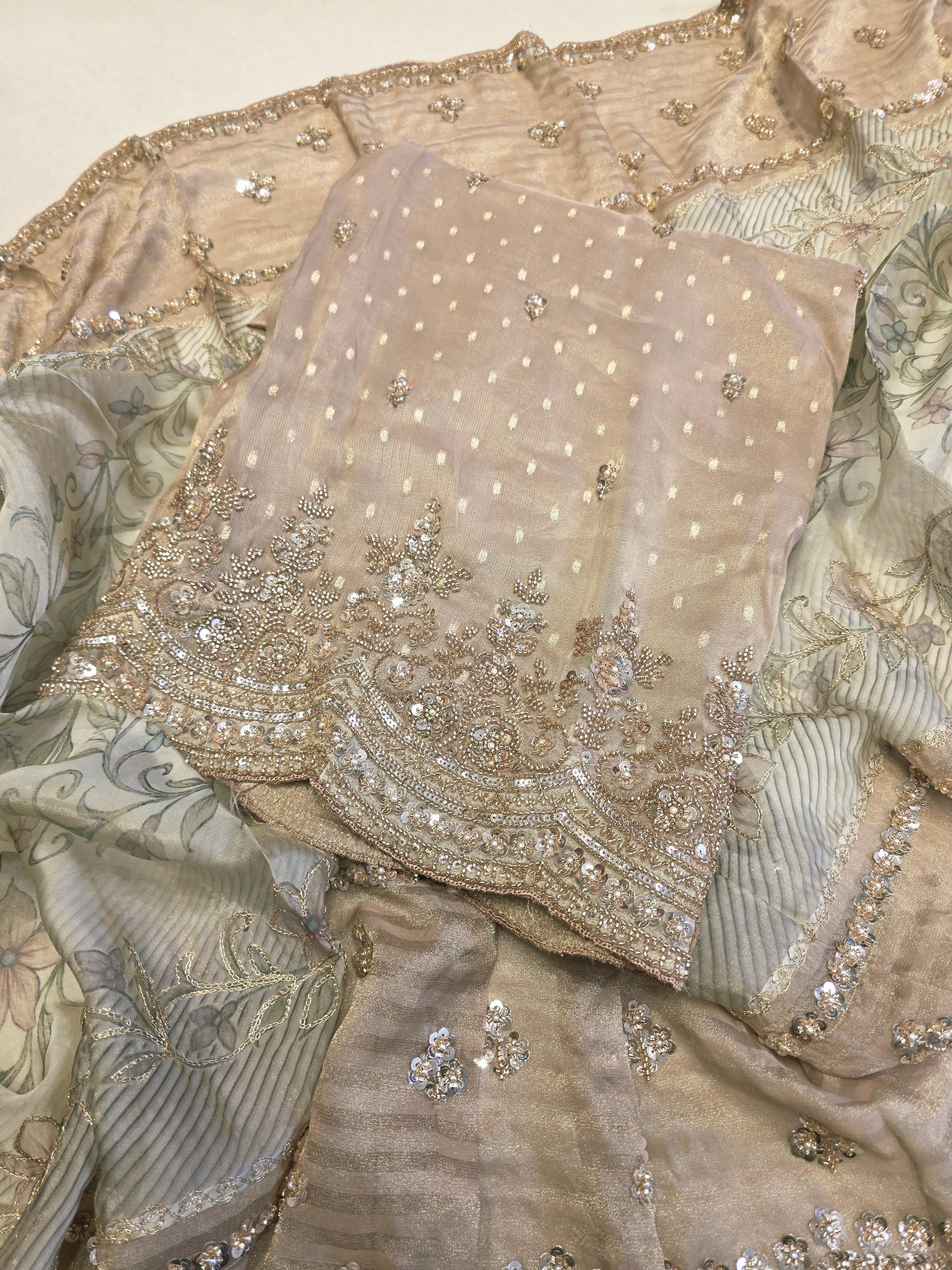 PASTEL HANDWORK HEAVY DUPPATTA UNSTITCHED SUIT