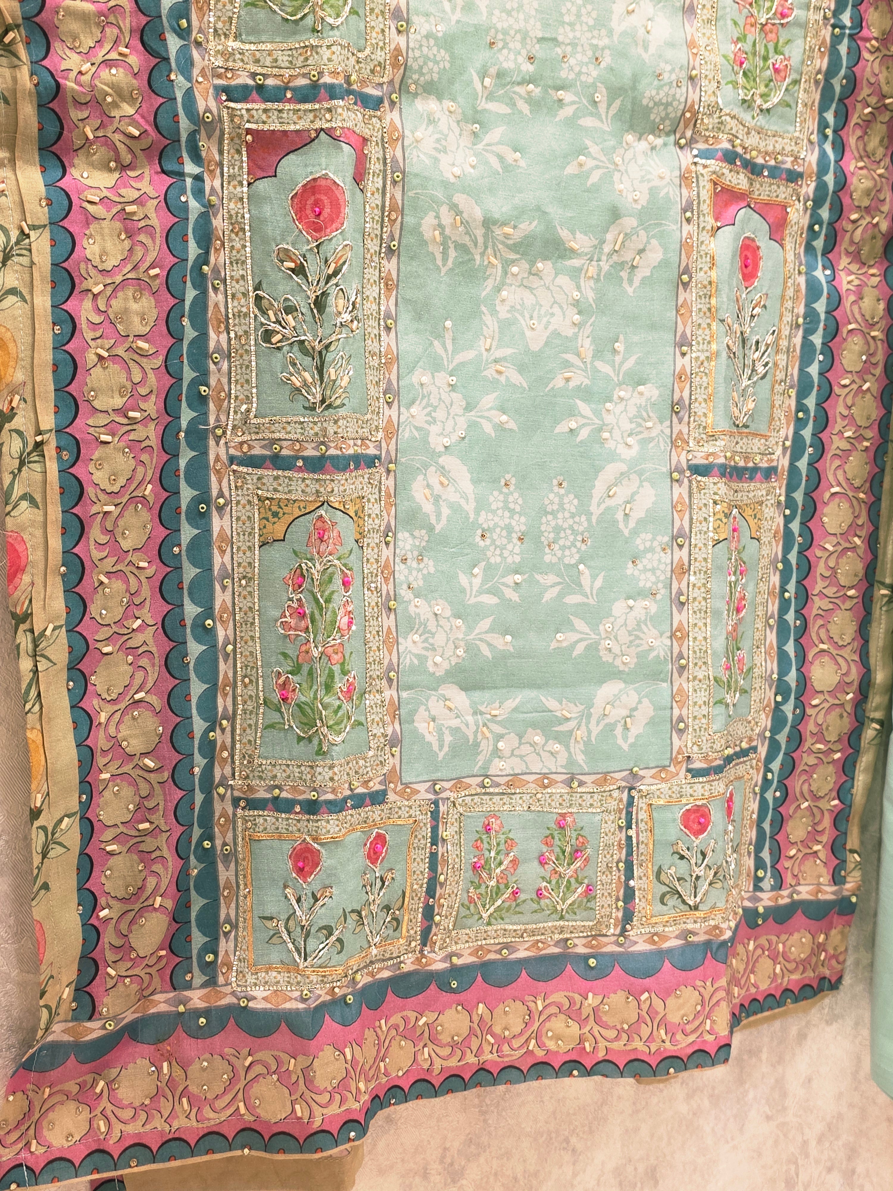 LIGHT SEA GREEN GOTA PATTI HANDWORK PLAZZO SUIT