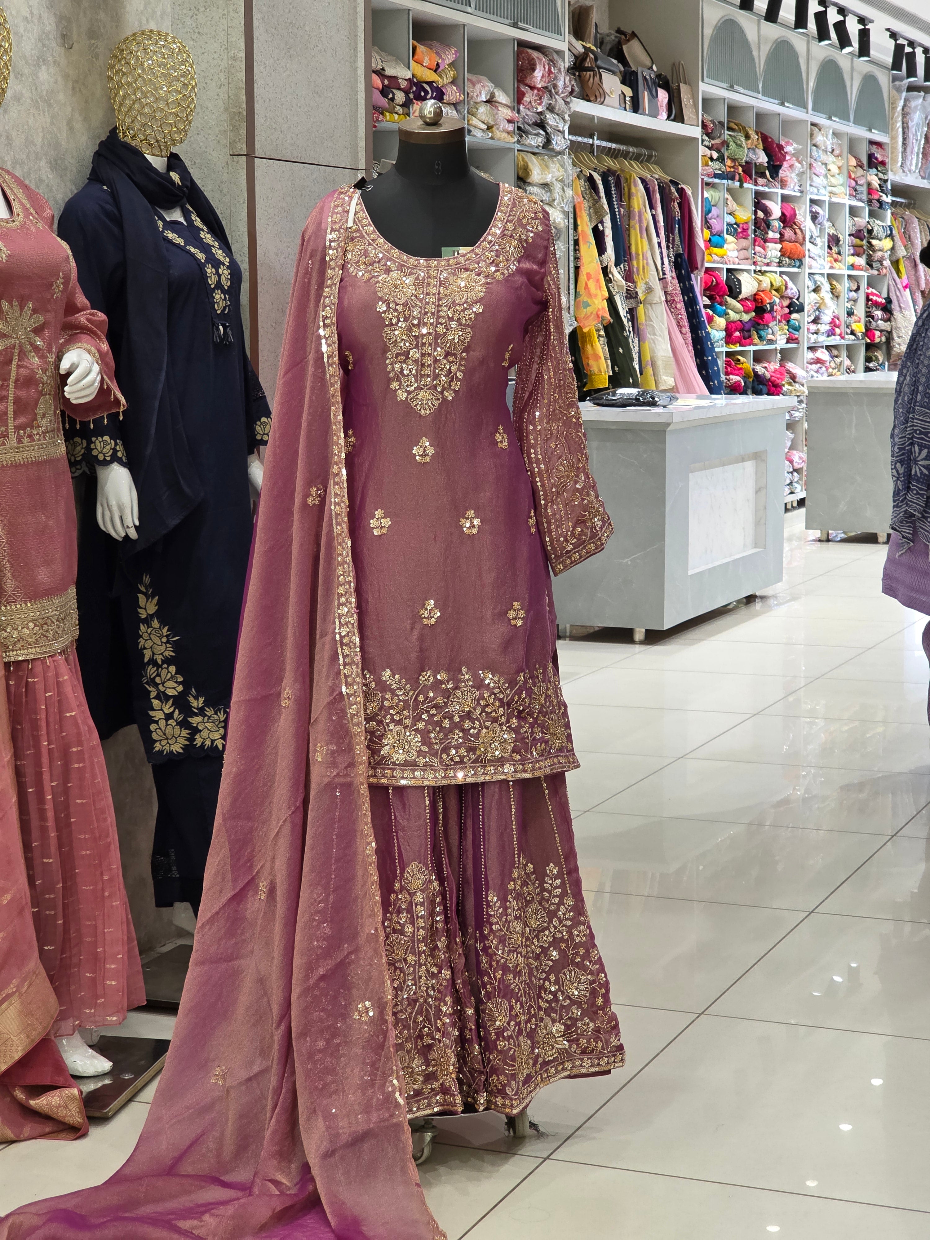 BLUSH PINK HEAVY EMBROIDED JAFA