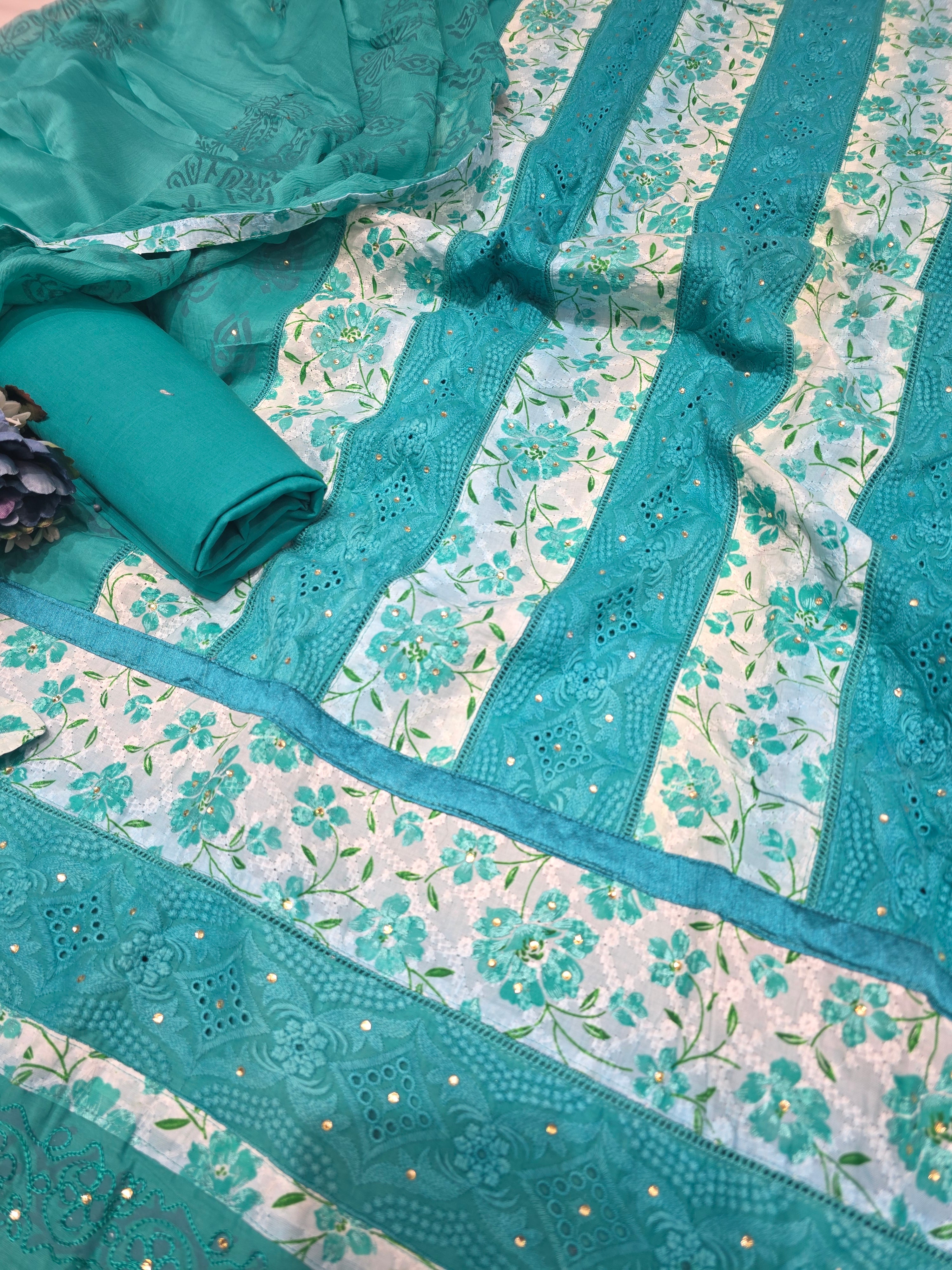 FIROZI CHIKANKARI UNSTITCHED SUIT